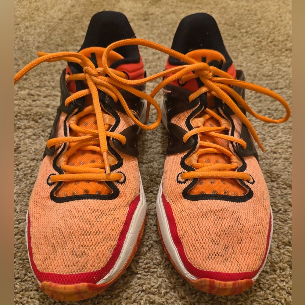 Vibrant Orange and Black Sneakers